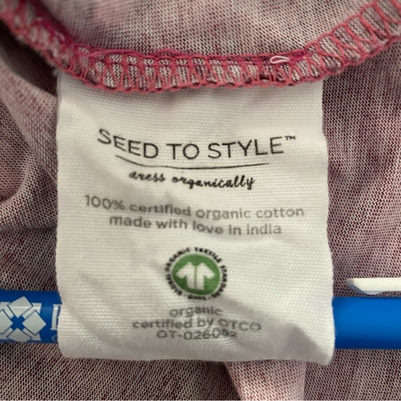 Seed to Style Women Purple & Pink Long Sleeve 100% Organic Cotton Blouse Size L - Picture 10 of 10